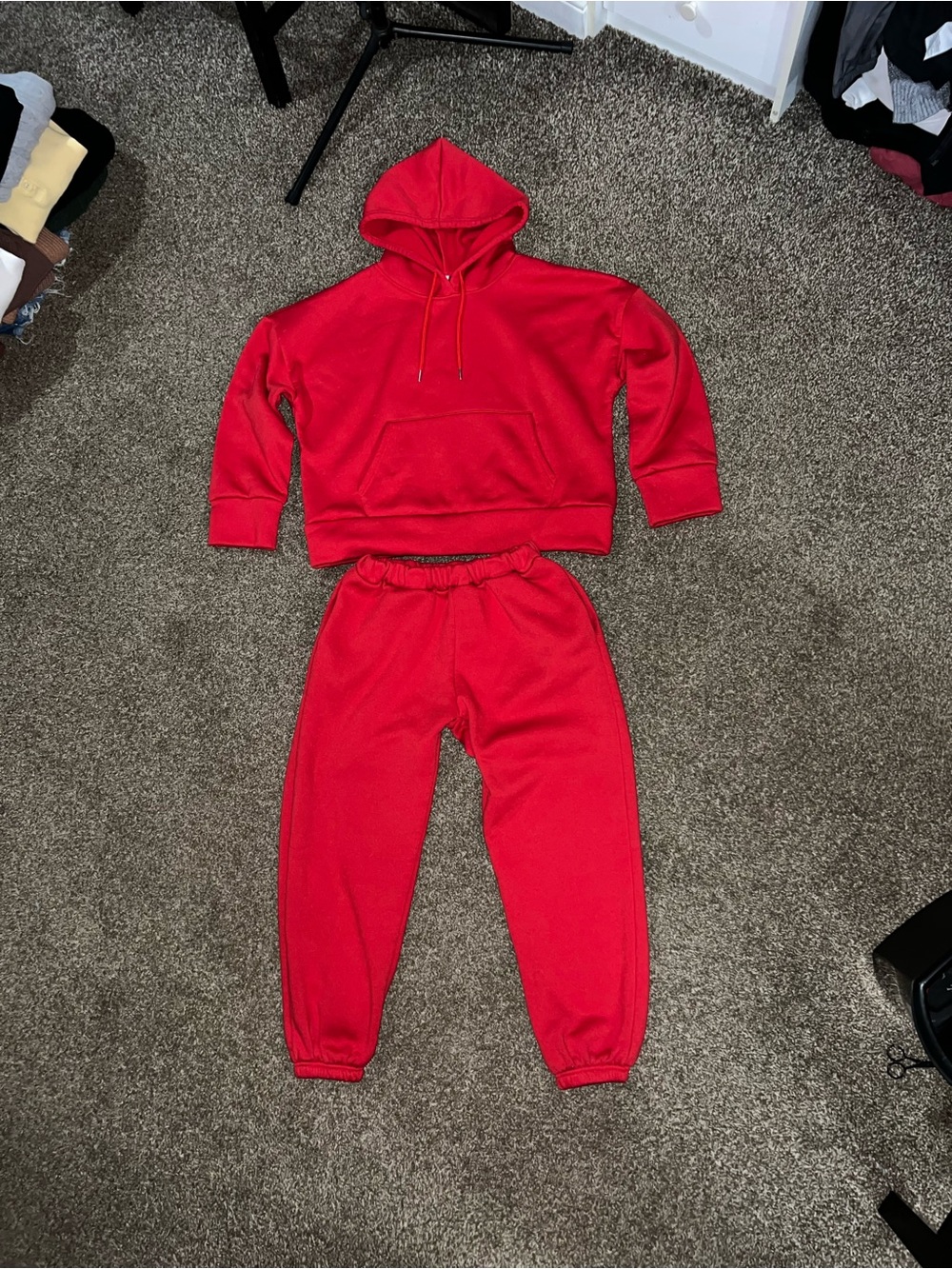 Elegant Vintage OG Red Sweatpants Sweatshirt Tracksuit